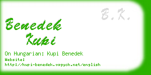 benedek kupi business card